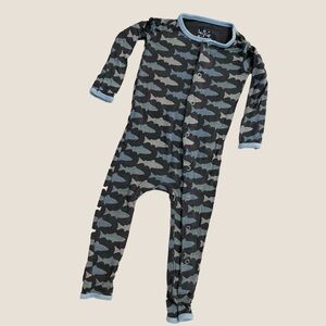 KicKee Pants Striped Coverall with Snaps - Stone Trout